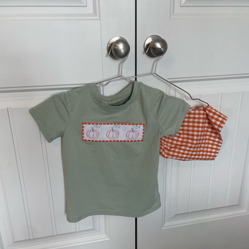 Boys Pumpkin Appliqué set